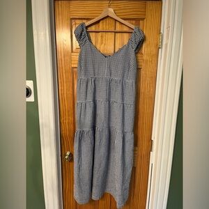 Old Navy Gingham Maxi Dress Blue Size L